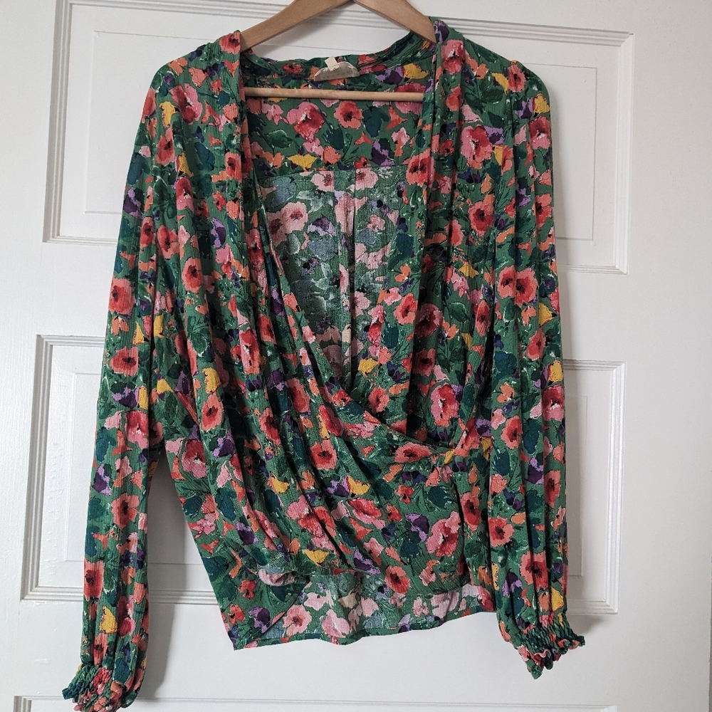 Sezane faux wrap blouse